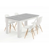 Mesa de comedor blanco / cemento